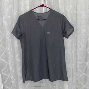 FIGS Gray Catarina Scrub Top
